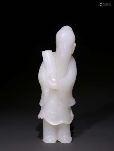 A Chinese Hetian Jade Figure Statue