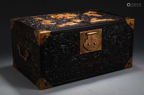 A Chinese Rosewood Dragon&Phoenix Box