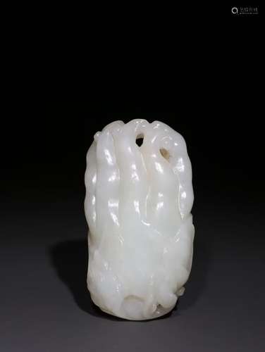 A Chinese Hetian Jade Bergamot Hand Piece