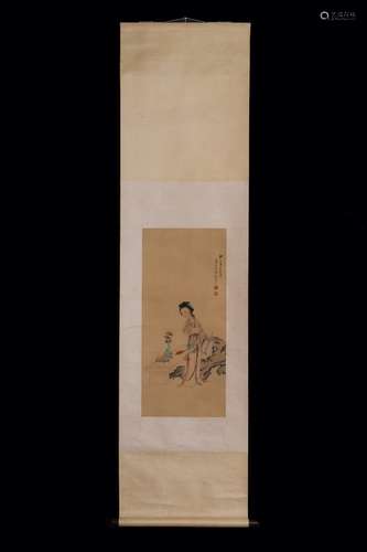 A Chinese Painting Of Figure, Wang Su Mark