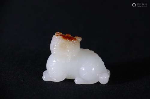 A Chinese Hetian Jade Lion Ornament