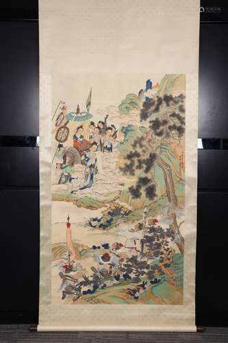 A Chinese Painting Of Figure-Story, Xu Cao Mark