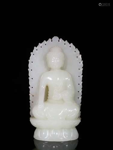 A Chinese Hetian Jade Buddha Ornament