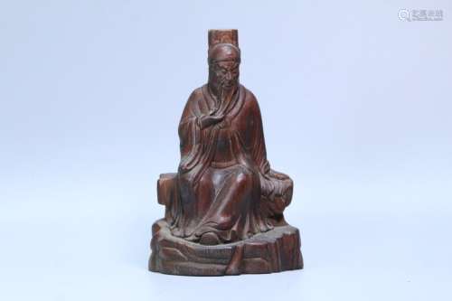 A Chinese Agarwood Figure Statue