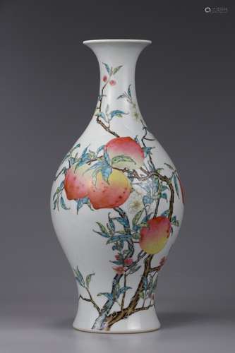 A Chinese Porcelain Famille Rose Peach Pattern Vase