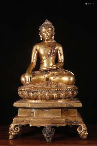 A Chinese Gilt Bronze Gautama Buddha