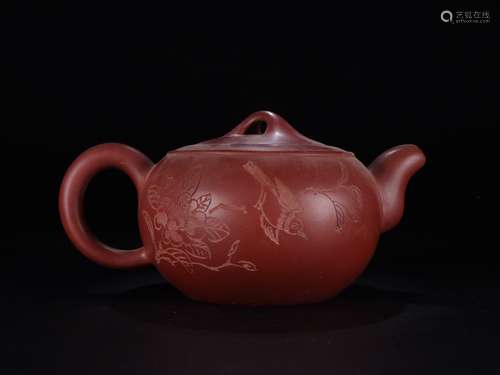 A Chinese Zisha Teapot Of Floral&Bird