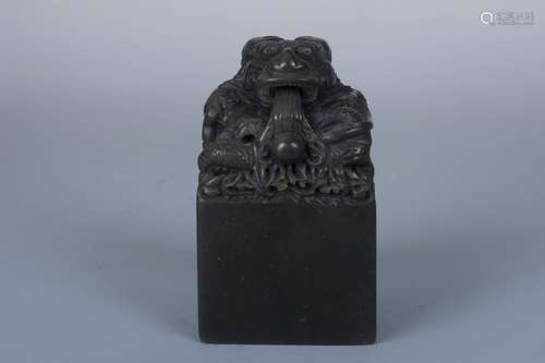 A Chinese Jasper Dragon Seal