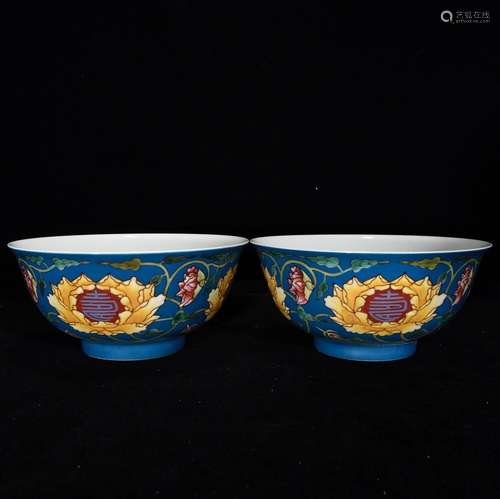 Pair Of Chinese Porcelain Enameled Bowls