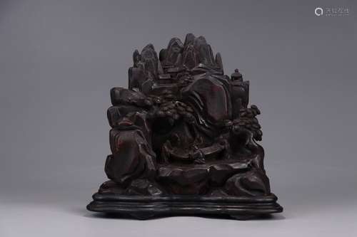 A Chinese Agarwood Figure-Story Ornament