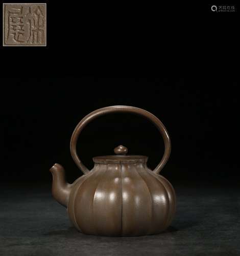 A Chinese Zisha Teapot, Xu Zhan Mark