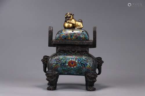 A Chinese Cloisonne Floral Censer