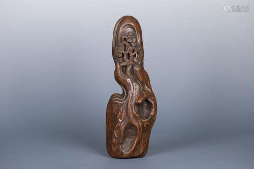 A Chinese Agarwood Tree Carved Armrest