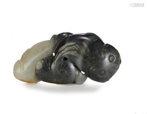 Black and White Jade Carving with Li Yu, 18-19th