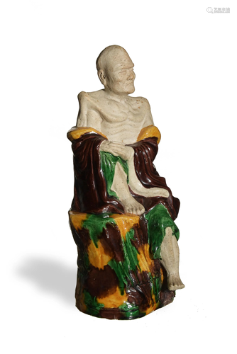 Chinese Sancai Luohan Statue, 17th Century