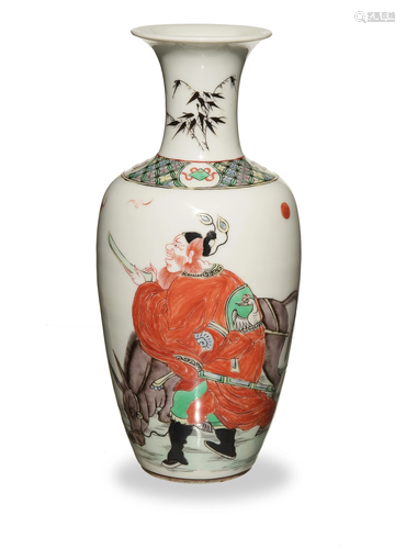 Chinese Wucai Vase with Poem, Kangxi