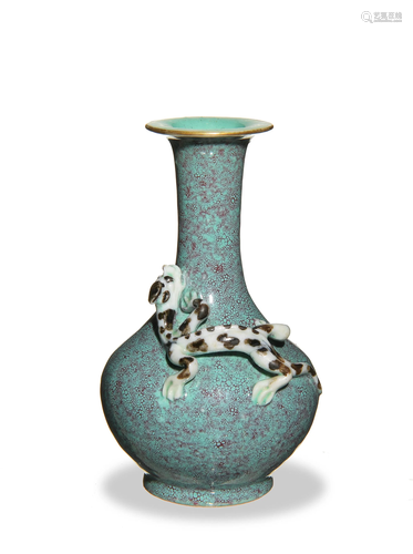 ChineseRobin's Egg Glazed Vase, 18th/Early 19th C.