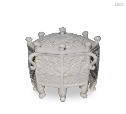 Chinese Dehua Blanc-de-Chine Censer, 17-18th Century