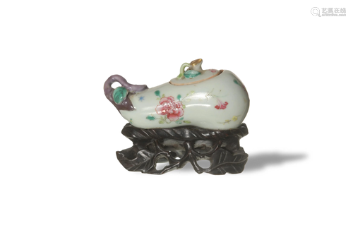 Chinese Porcelain Eggplant-Form Box, 19th Century