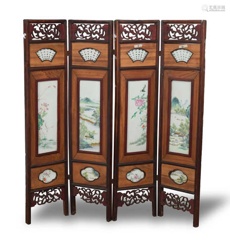 Chinese Famille Rose Porcelain Panels, Republic