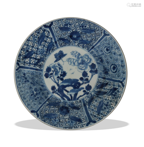 Chinese Export Blue and White Plate, Kangxi