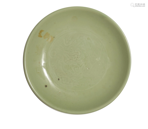 Chinese Longquan Celadon Plate, Ming