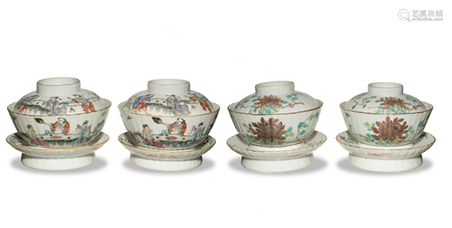 2 Sets of Chinese Bowls, Late-19th Century