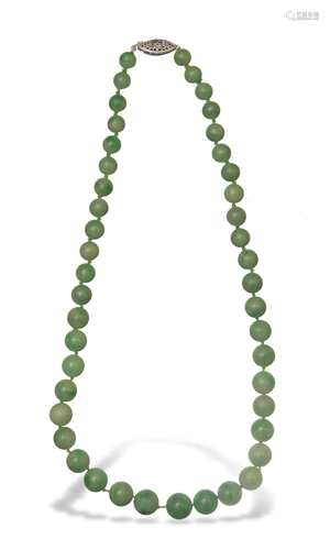 Chinese Jadeite Necklace, Republic Period