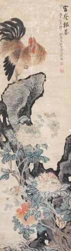 王晋阶 1846年作 富贵根基图 立轴 设色纸本
