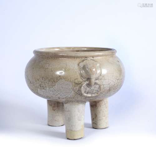 Blanc de chine tripod censer Chinese, 17th Century heavily potted, 14cm high x 17.5cm across