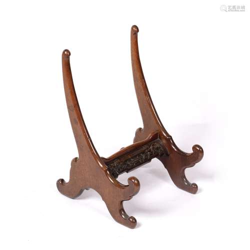 Large carved wood charger stand Chinese 53cm high x 32cm across.