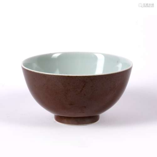 Monochrome brown glazed bowl Chinese, Daoguang (1821-1850) of plain form standing on a footed