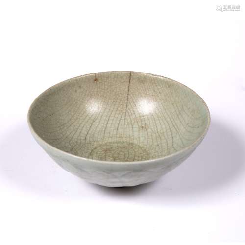 Conical shaped lotus bowl Chinese, Southern Song dynasty (1127-1279) with grey-green crackled glaze,