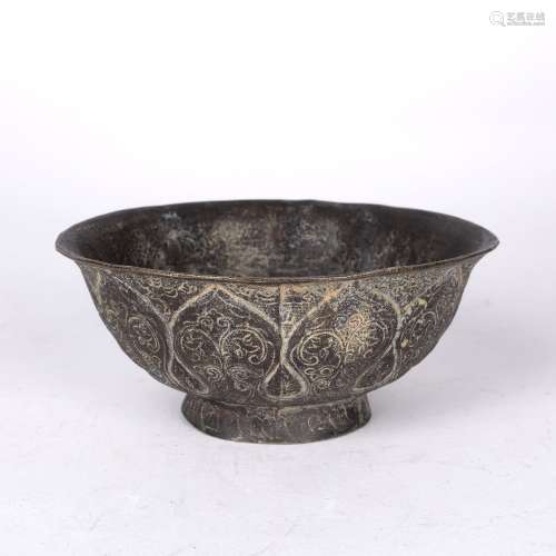 Bronze bowl Chinese, 19th Century probably made for the Islamic market, with boteh engraved