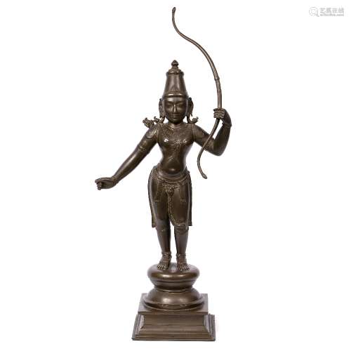 Bronze model of Shiva Indian, 18th/19th century with his hand holding the Pinaka (bow), with the