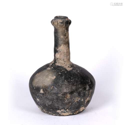 Garlic neck vase Chinese, Han dynasty (206 BC-AD 220) with a stylized rim and globular body, 26cm