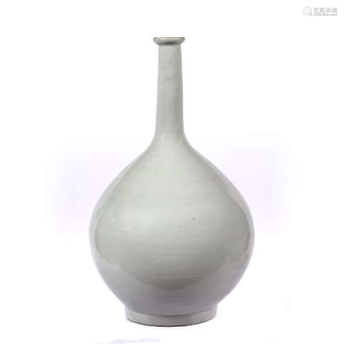 White porcelain bottle vase Korean, Joseon period (18th/19th Century) globular body with a tall neck