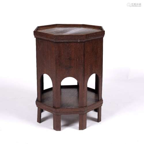Octagonal teak occasional table Indian, late 19th Century 39cm across, 53cm high