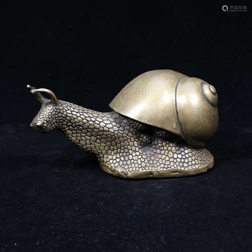 A Chinese Copper Snail Ornament