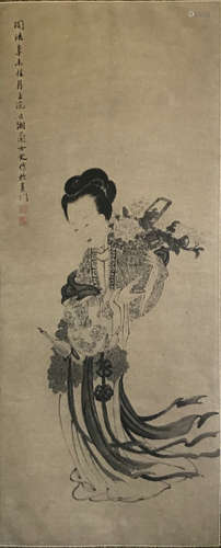 A Chinese Figure Painting, Feng Xianglan Mark