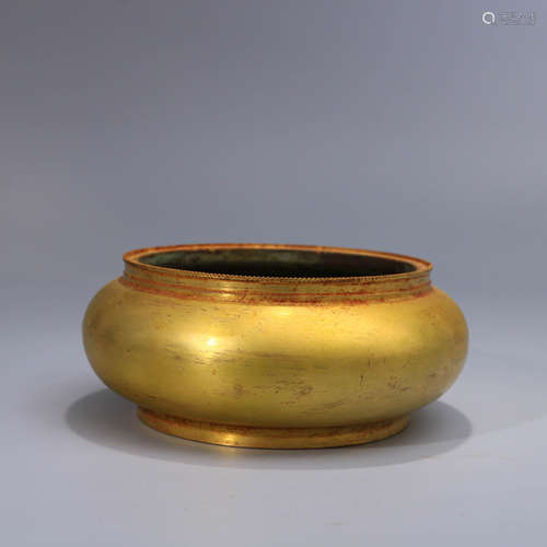 A Chinese Gild Bronze Incense Burner