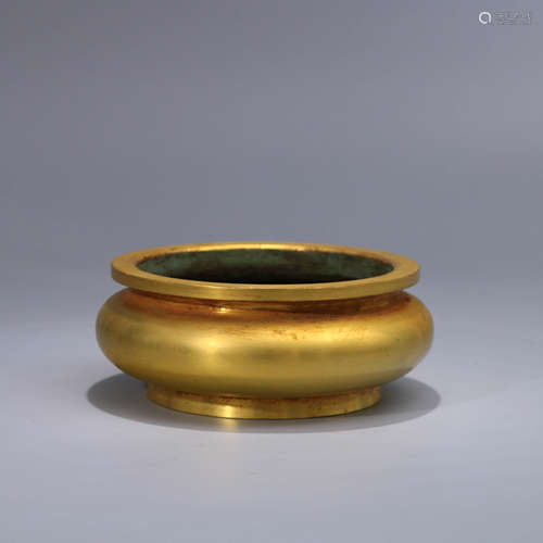 A Chinese Gild Bronze Incense Burner