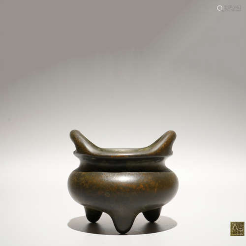 A Chinese Three-legged Bronze Incense Burner