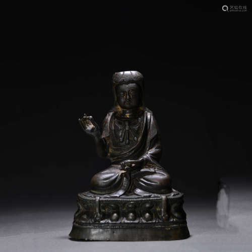 A Chinese Copper Statue of Wen Cheng Princess