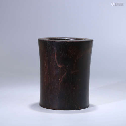 A Chinese Red Sandalwood Brush Pot