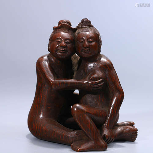 A Chinese Bamboo Carved Figures Ornament