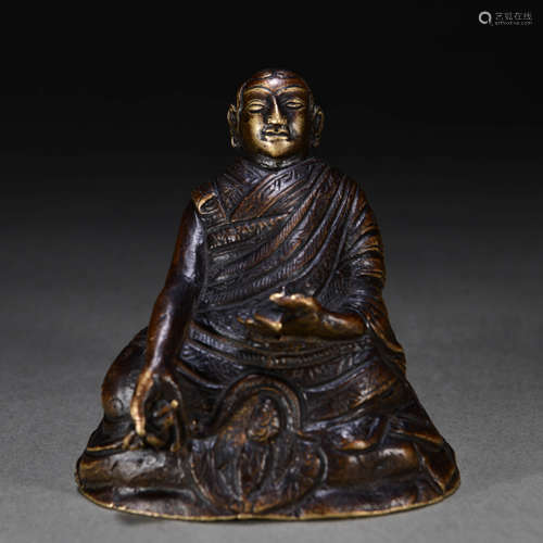 A Chinese Copper Guru Buddha Statue