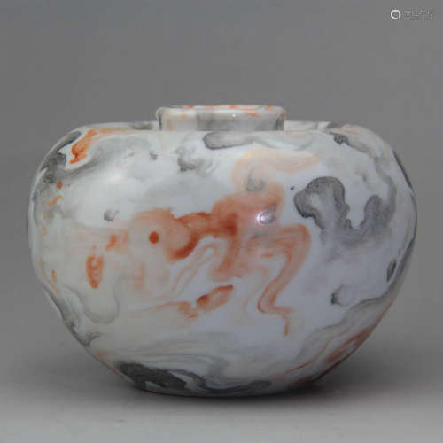 A Chinese Cloud Pattern Porcelain Apple Water Pot