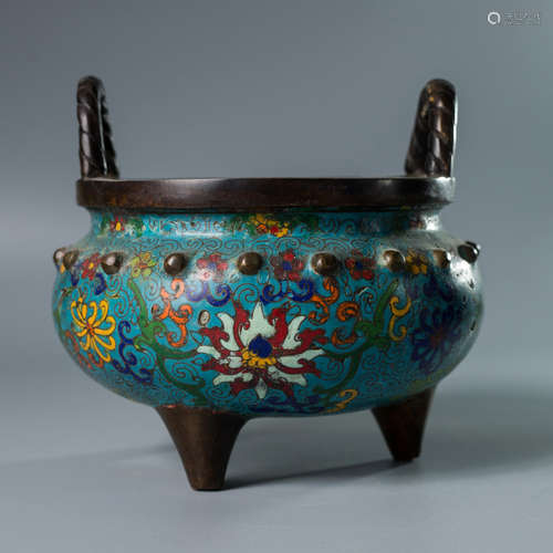 A Chinese Cloisonne Enamel Copper Incense Burner