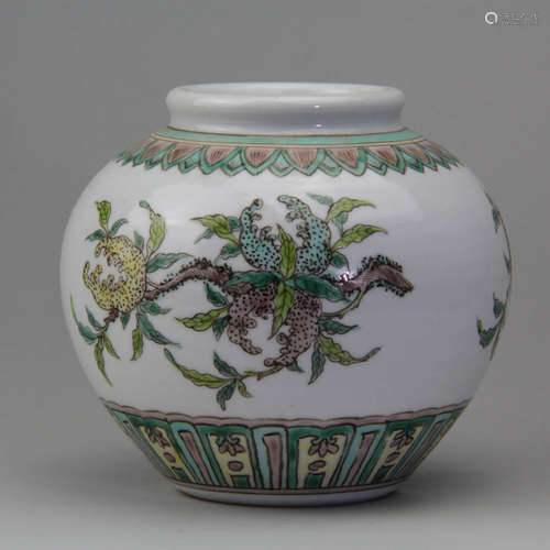 A Chinese Famille Rose Painted Porcelain Jar